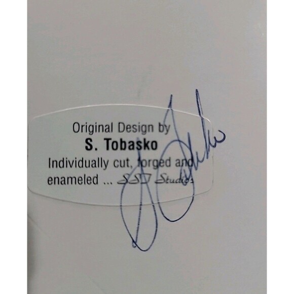 Vtg S. TOBASKO Signed Art SST Studios Ohio 3d Enameled Iris Flower Framed - Picture 4 of 8